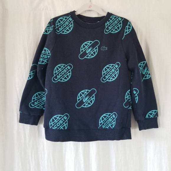 Lacoste | Allover Globe Print Crewneck Sweatshirt - Picture 1 of 7